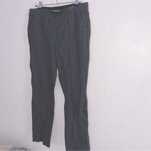 Stretchy Pinstripe Dress Pants Straight Leg Stretch Front and Back Seam Trousers